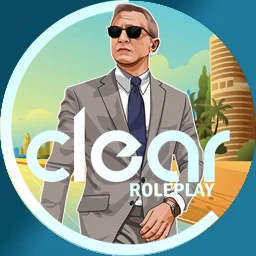 ClearRP logo: A man in a suit wearing sunglasses